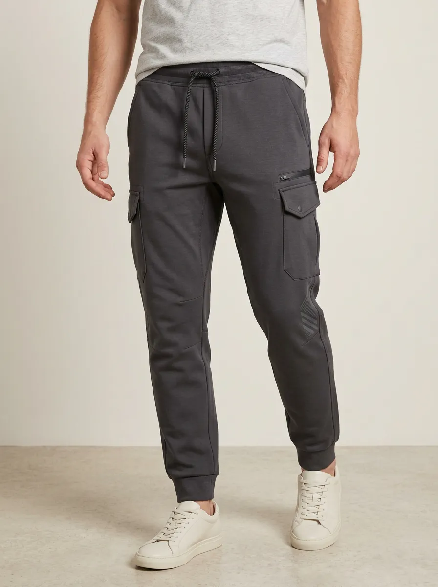 Contemporary Graphic Print Modern Look Men's Cargo Jogger Pants