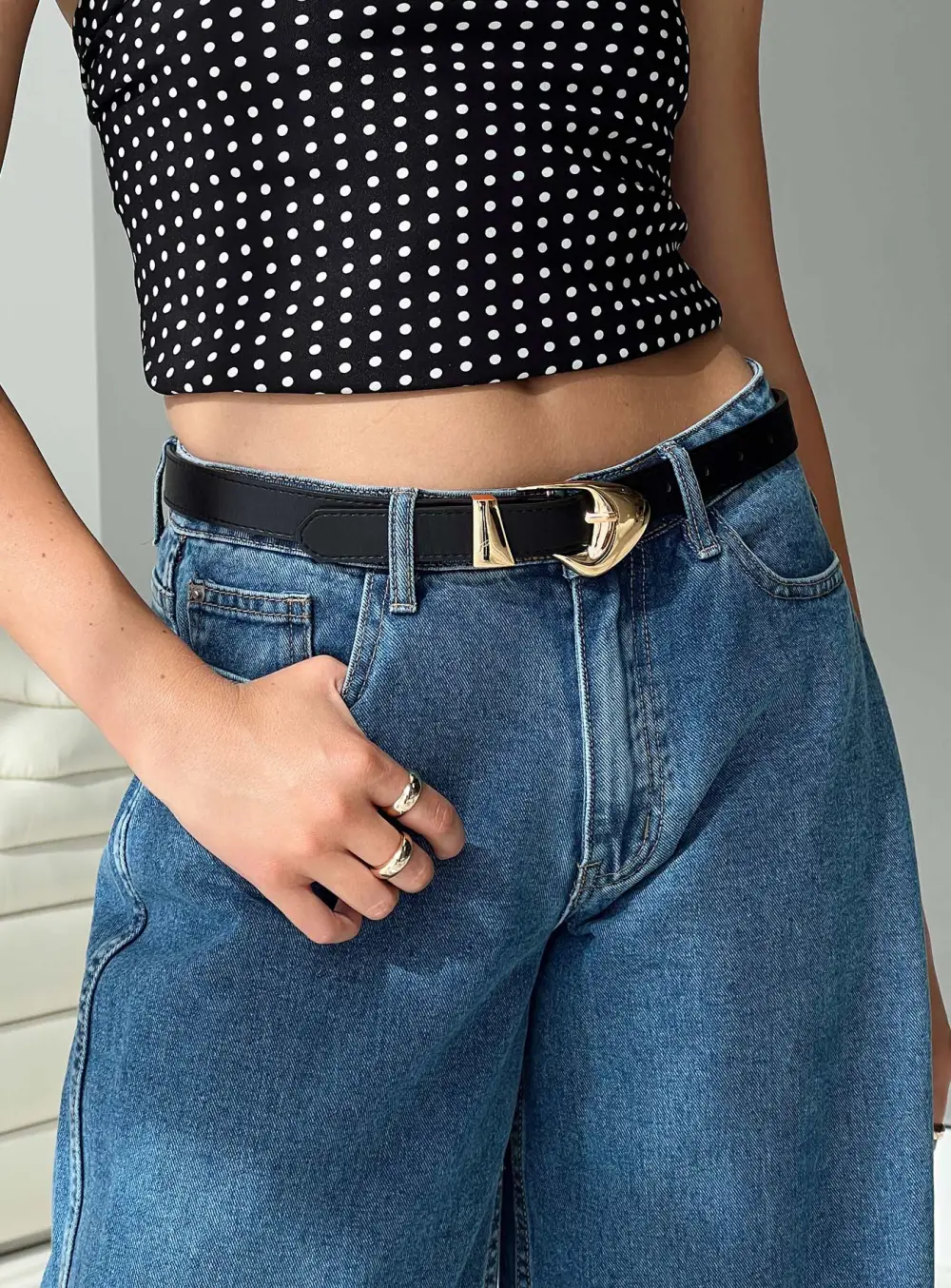 Versatile Buckle Faux Leather Belt