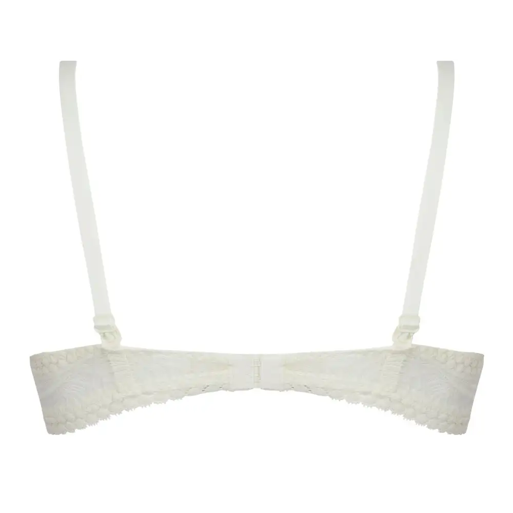 Women's Balconette Underwire Two-Part Cup Adjustable Straps Lace Mesh Jacquard Triangle Bra