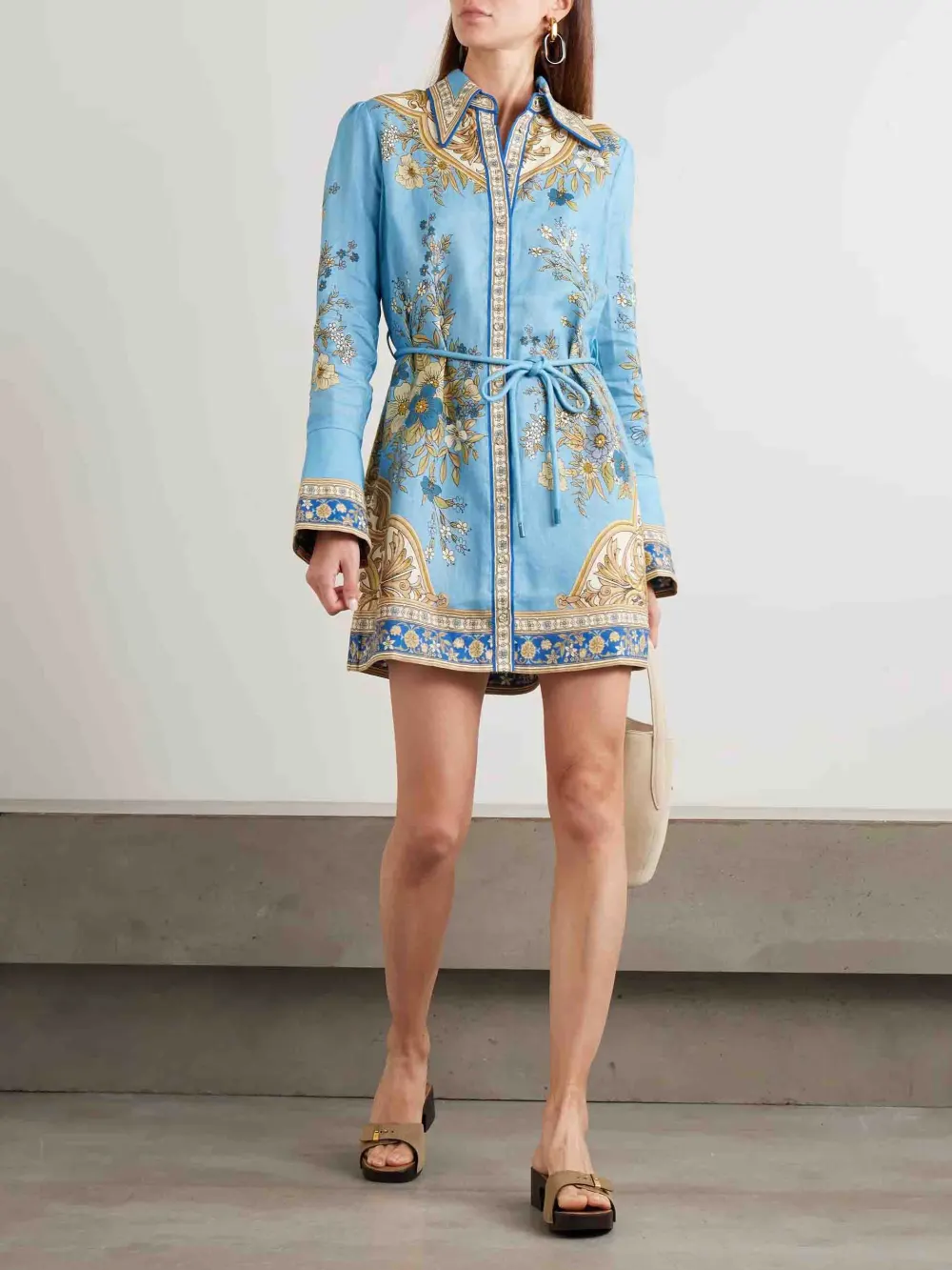 Print Long Sleeve Shirt Exquisite Mini Dress