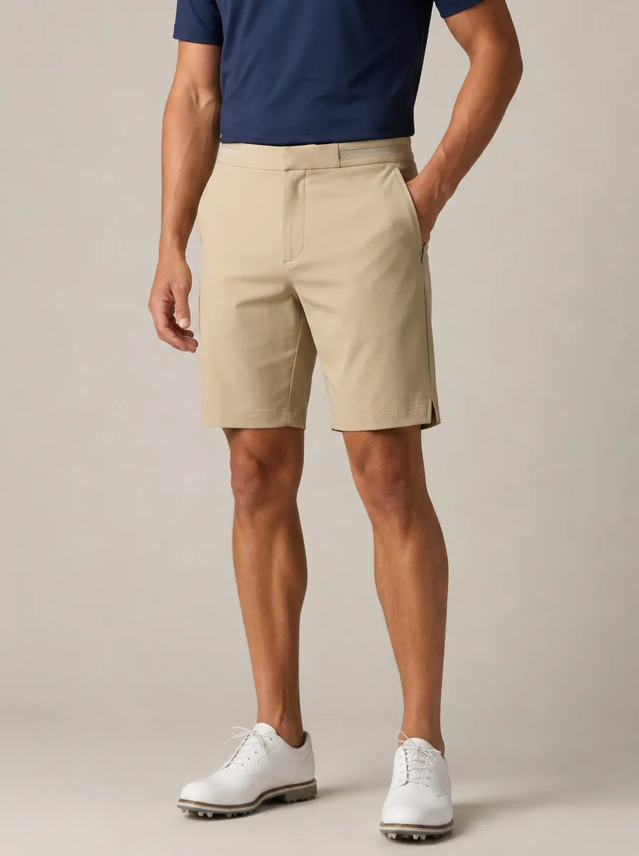Men's Golf Lover Khaki Performance Printed Shorts