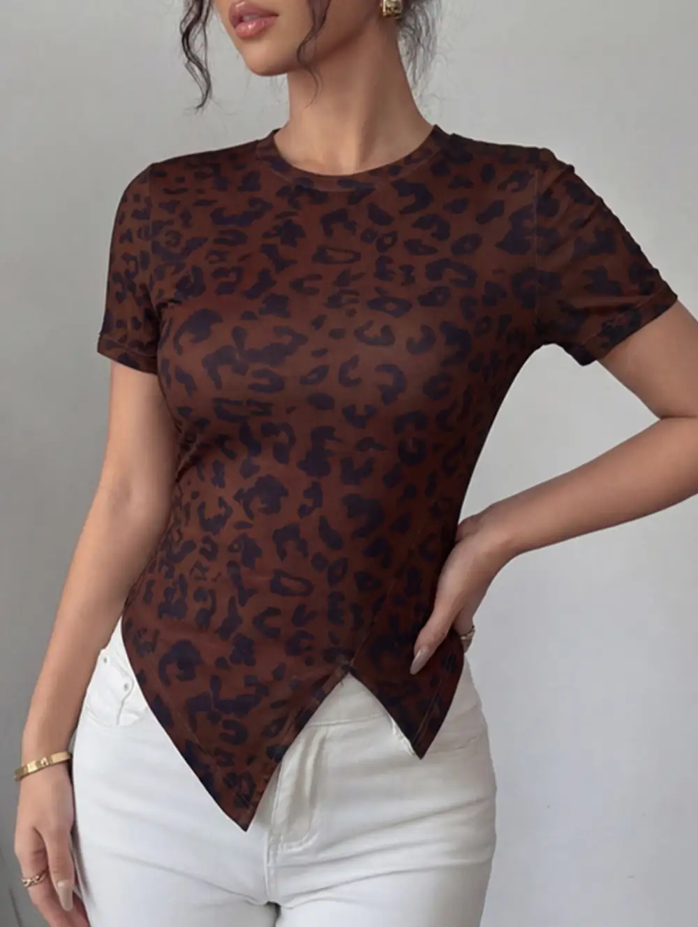 Floral Slit Slim Fit Tee