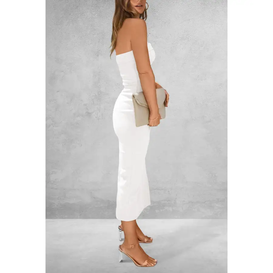 Everyday Slit Tube Midi Dress