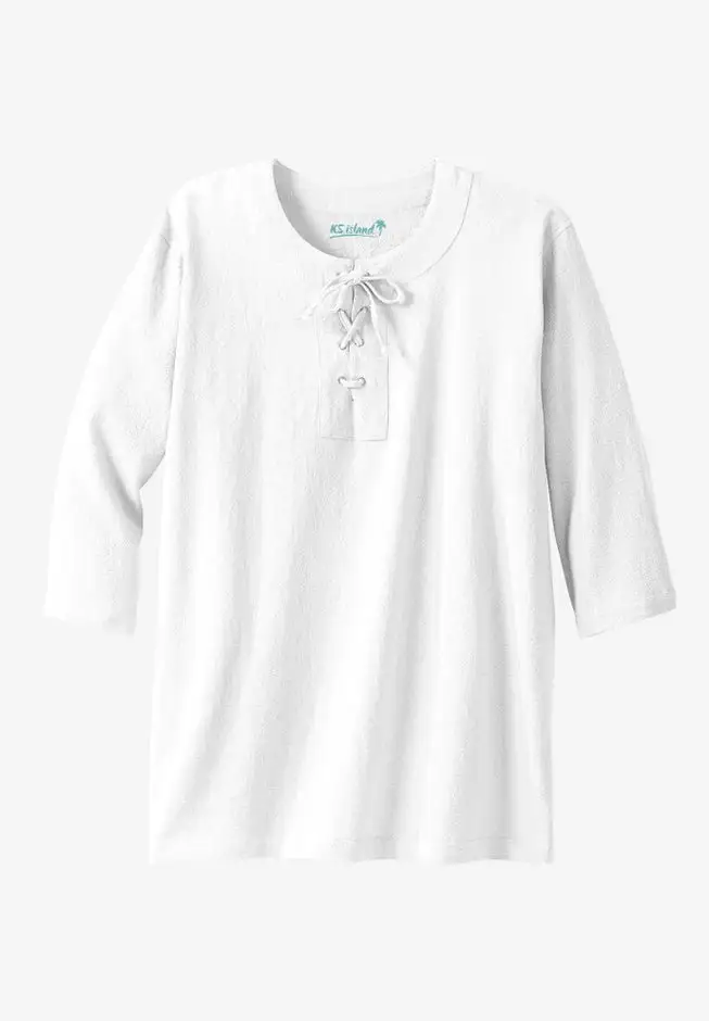 Gauze Lace-Up Shirt