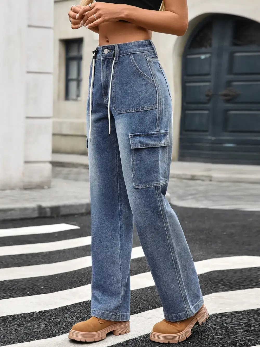 Pocket Fluid Denim Jeans