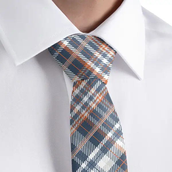 Polished Plaid Motif Necktie
