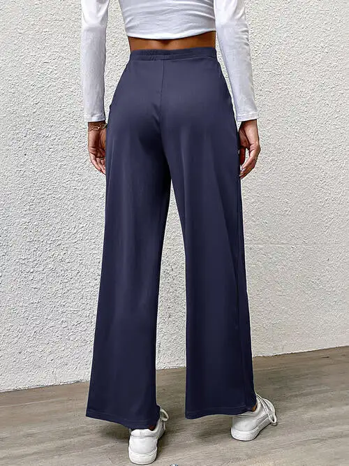 Relaxed High Waist Straight Pants