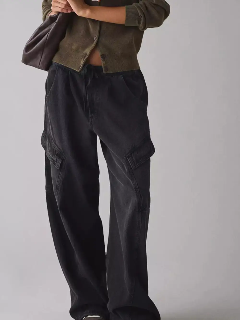 Cargo Drawstring Denim Jeans