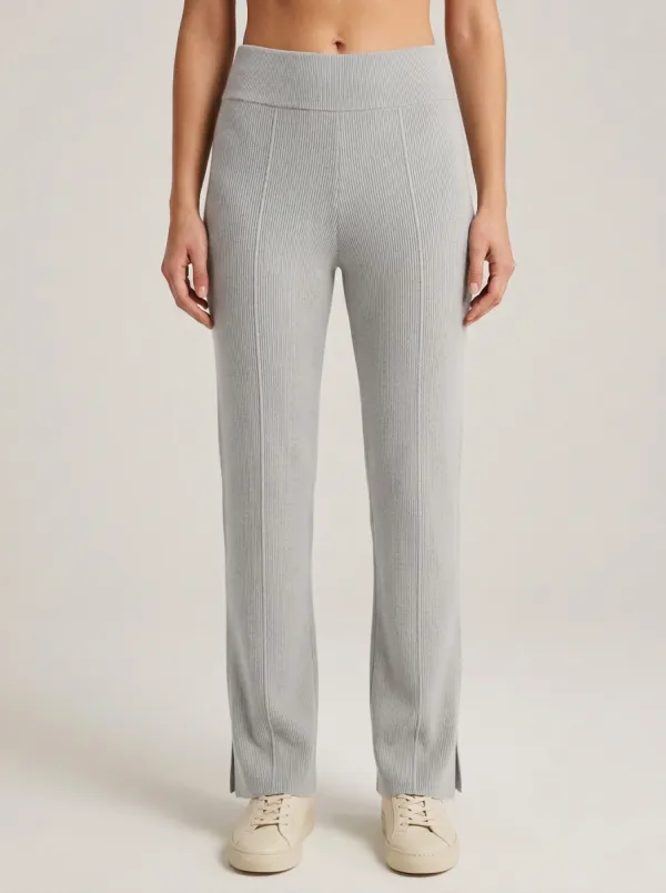 Women's Split-Hem Ribbed Sport Pants