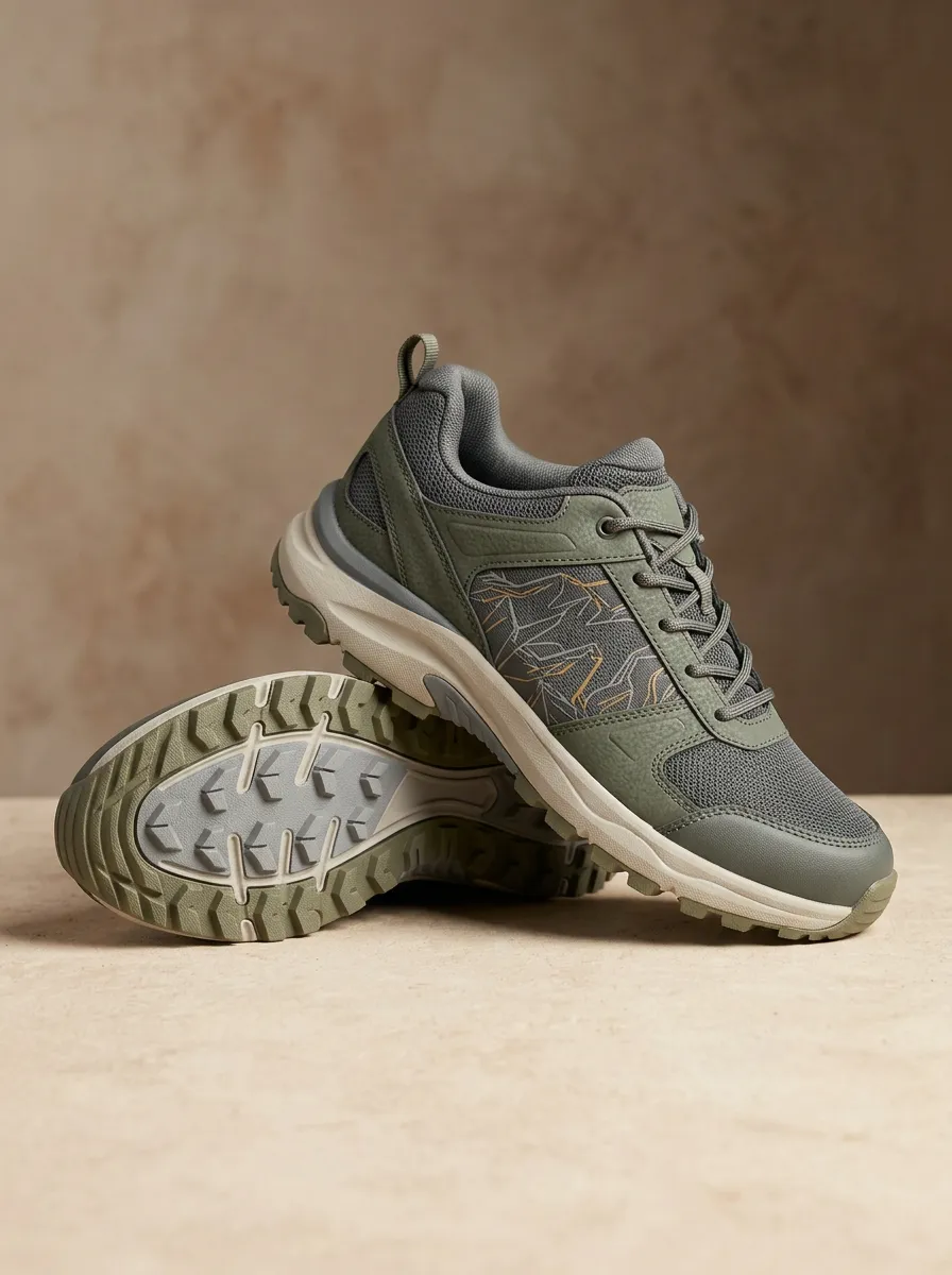 Women's Outdoor Hiking Mountain Line Printed Sneakers