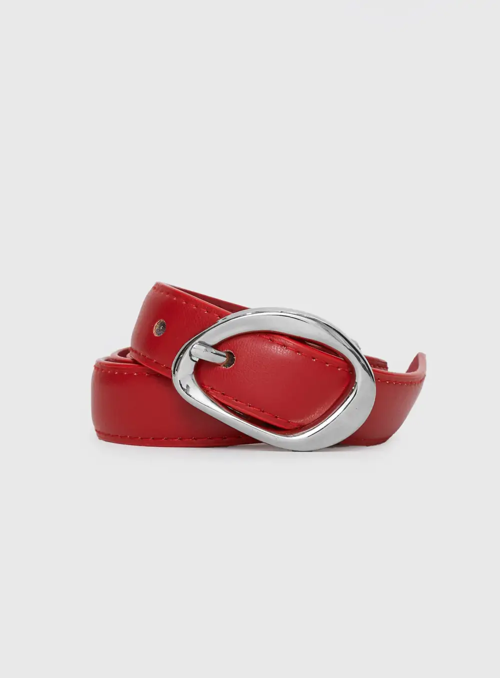 Flexible Buckle Faux Leather Belt