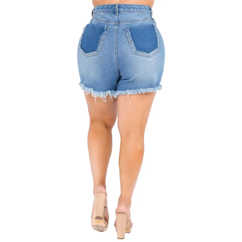 Women's Distressed Cutout Pocket Shorts