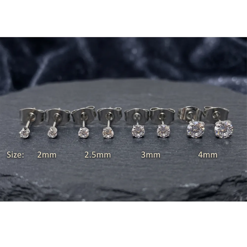 Titanium Crystal Stud Earrings