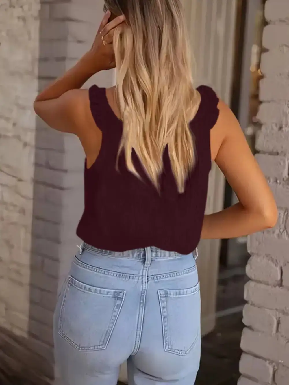 Textured Button Up Tank