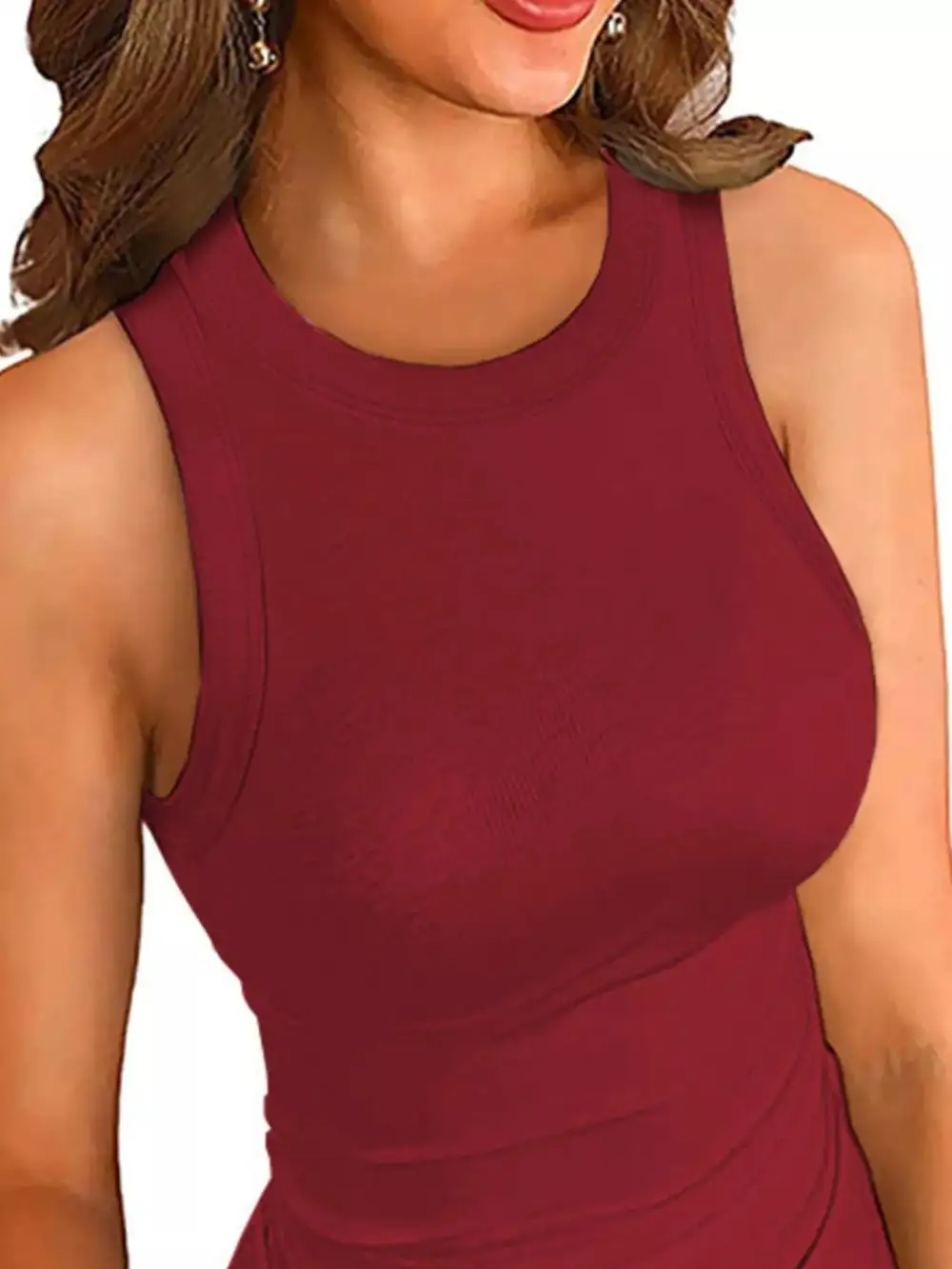 Full Size Ribbed Round Neck Tank Plus