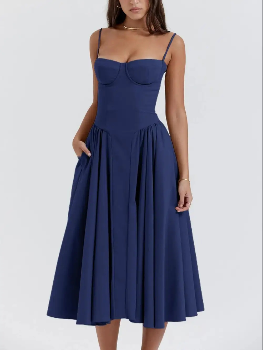 Lightweight Feel Ruched Midi Dress