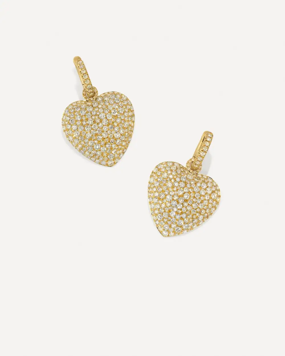 Puffed Pave Love Jeweled Huggie Earrings