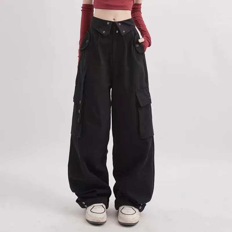 Multi Pocket Wide Leg Cargo Pants