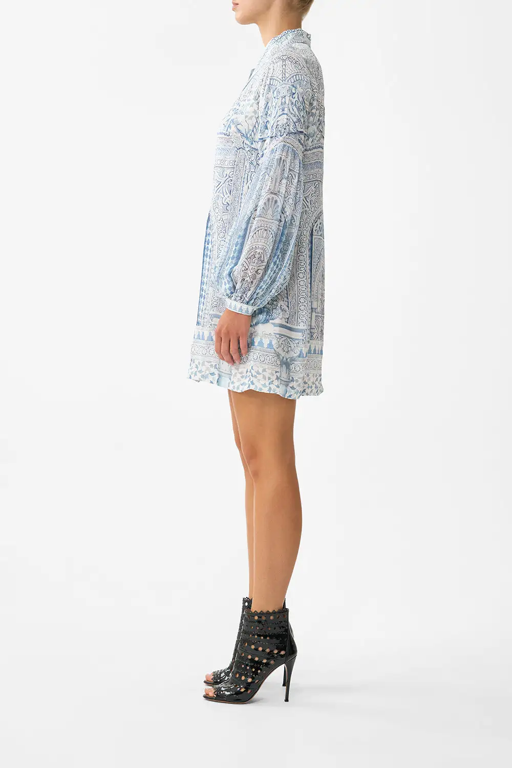 Shirt Dress with Blouson Sleeve