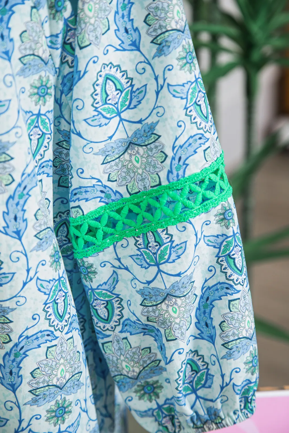 Blue Paisley Patchwork Mini Dress