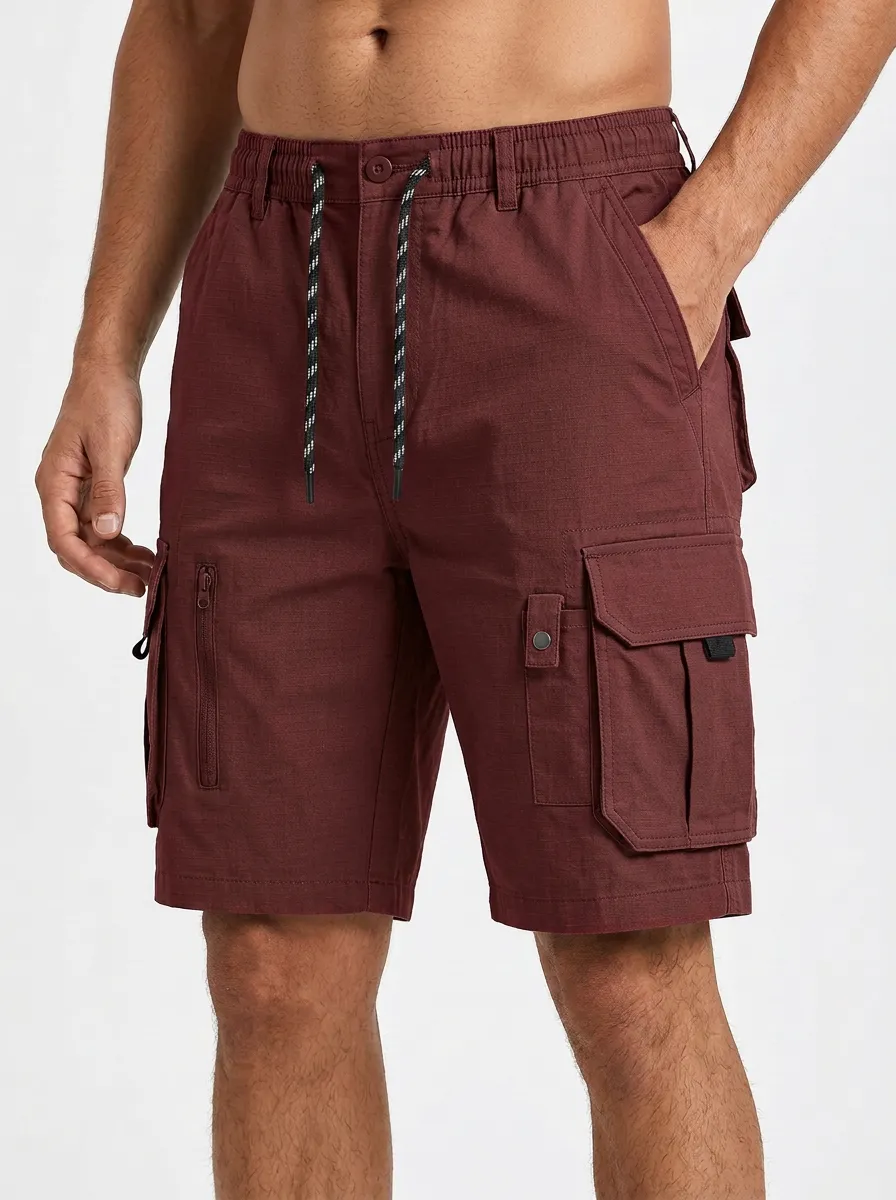 Men's Multi-Pocket Slant-Pocket Cargo Shorts