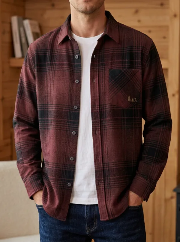 Tent Forest Plaid Button Front Shirt