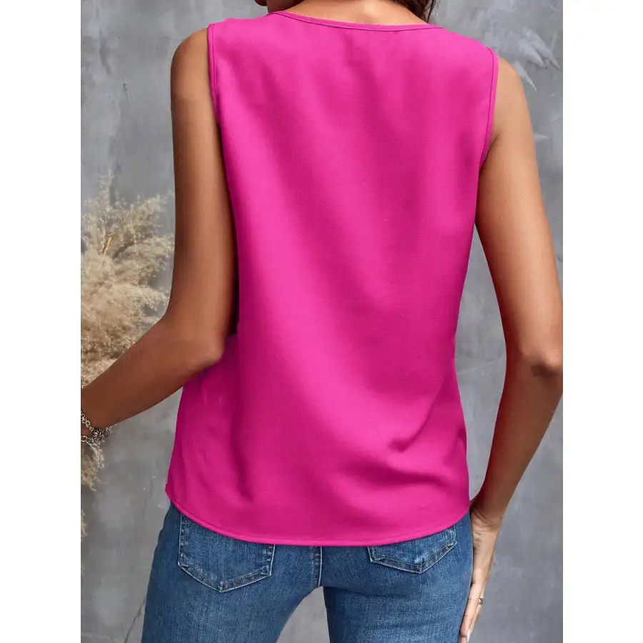 Cozy Ruffled V Neck Tank