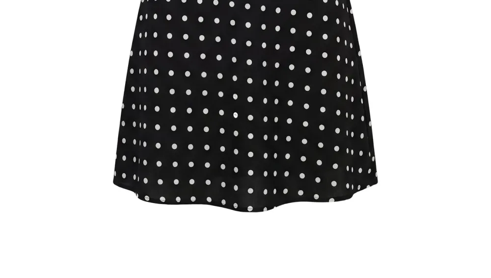 Black Polka Dot Lace Frill Mini Dress