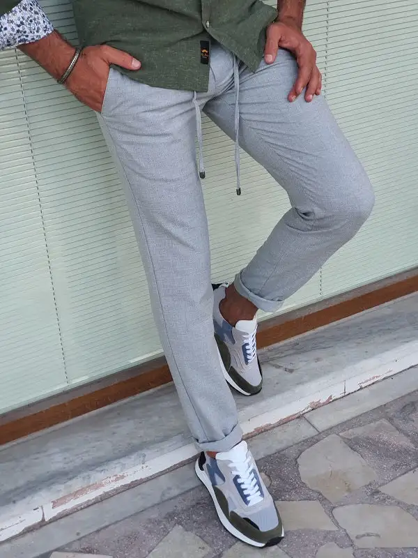 Clean Cut Slim Fit Linen Tailored Trousers