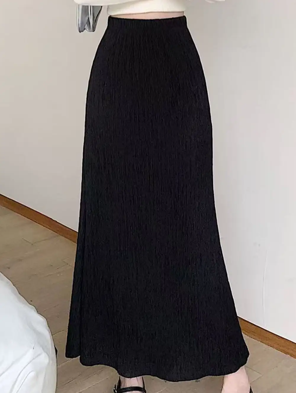 Ruched Mermaid Midi Skirt