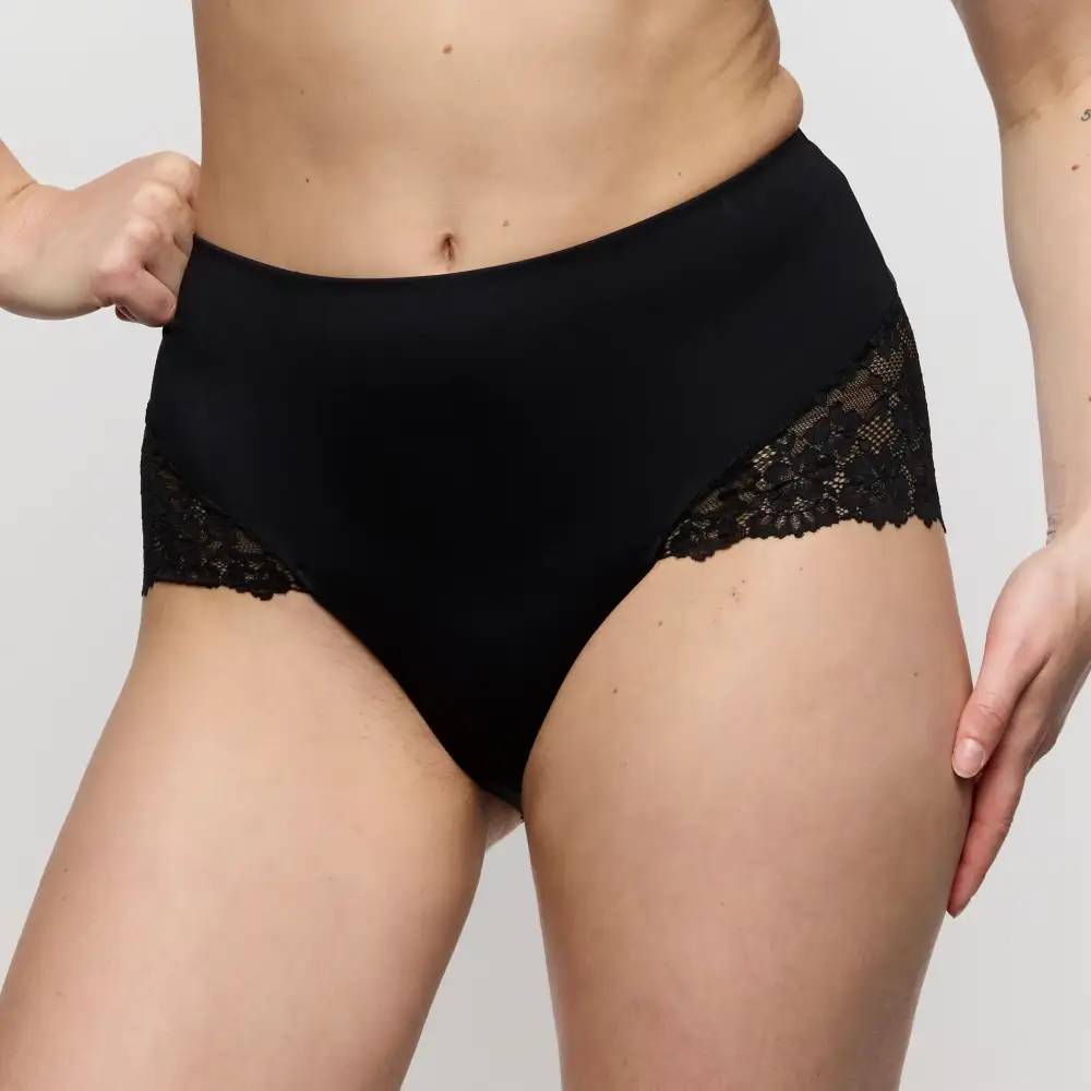 Women's Full Coverage Seamless Bonded Edge Elastic Waistband Cotton Gusset Floral Lace Cotton Retro Detail Soft Fabric Stretch Fit High Waist Panty