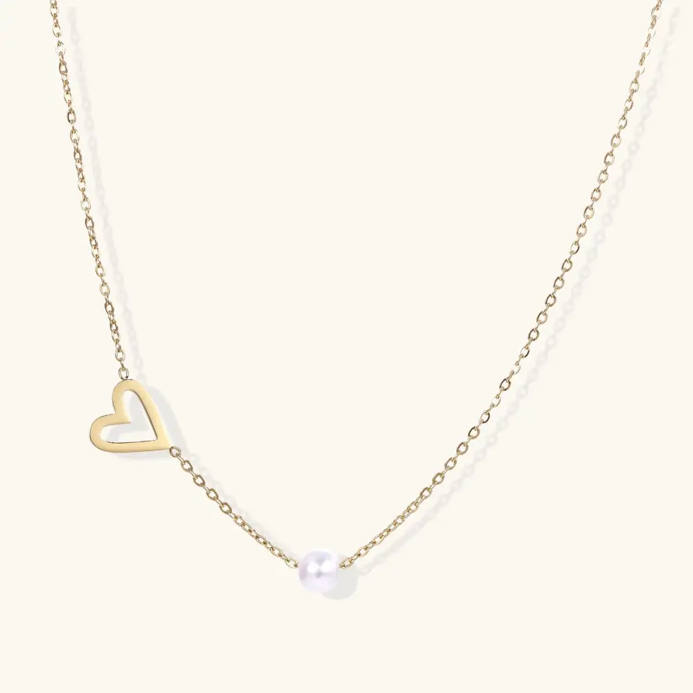 Pearl Heart Embrace Necklace