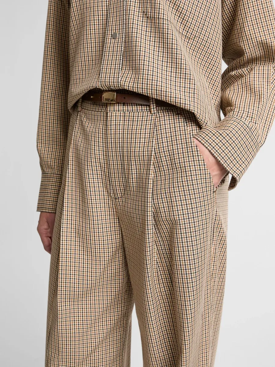 Check Wide-Leg Pants