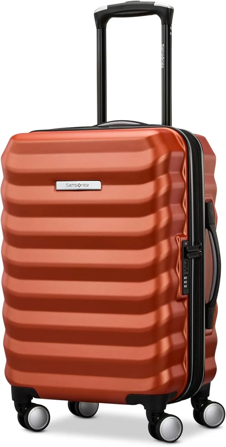 Samsonite Hard-Sided 28-Inch Lightweight Checked Large Expandable Element Suitcase: Durable, 360° Spinner Wheels, Adjustable Telescopic Handle, TSA-Approved Lock - Alpine Black