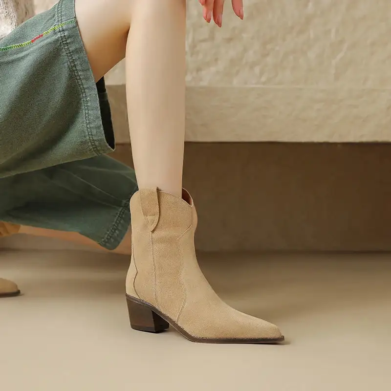 Suede Cowboy Warm-Lined Knee-High Boots