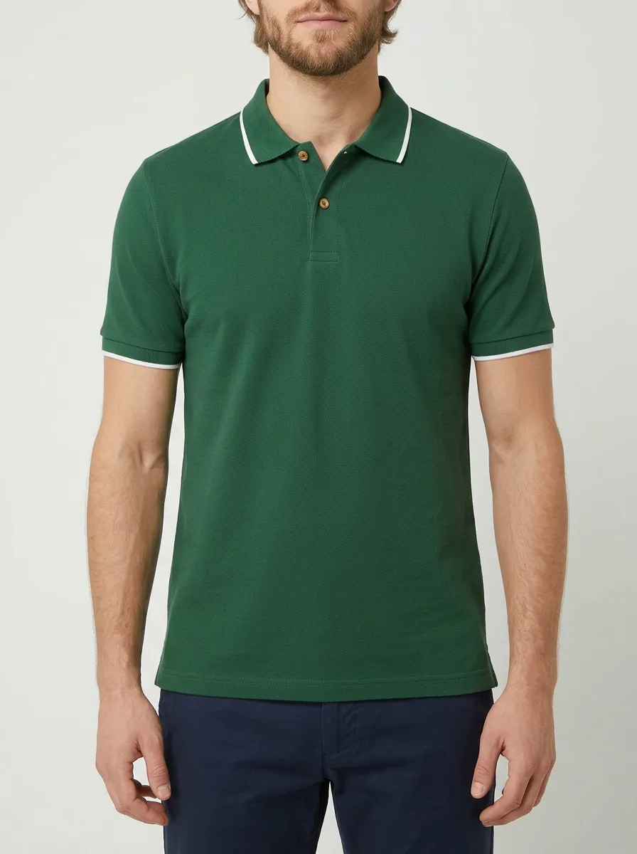 Men's Versatile Weekend Contrast Trim Polo Shirt