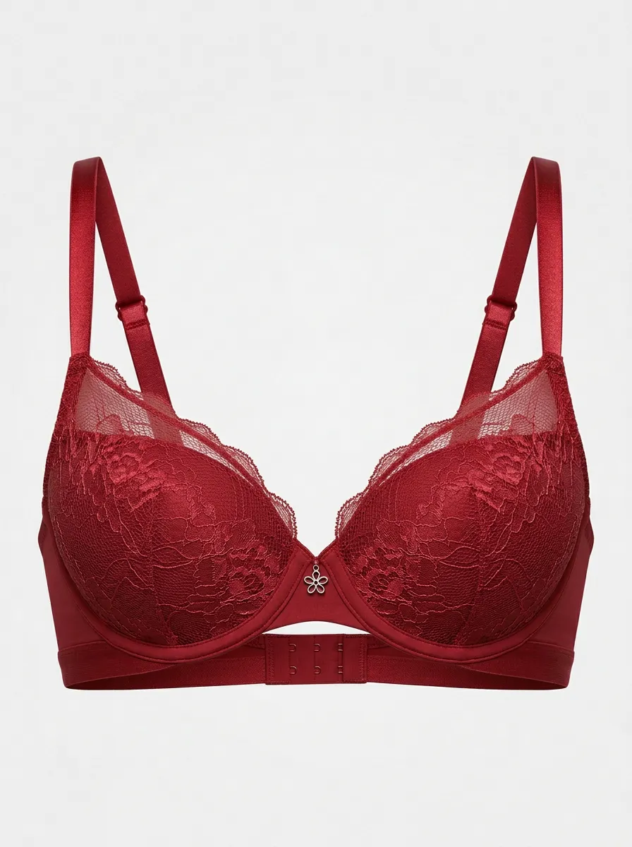 Women's Push-Up Floral-Lace Embroidered Bra