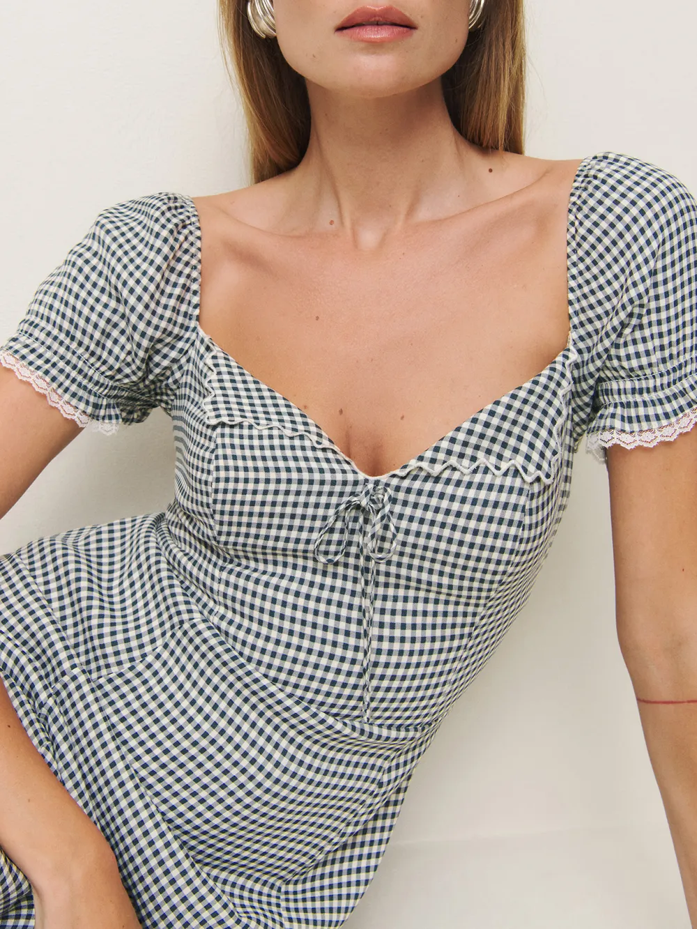 Puff Sleeve Polka Dot Midi Dress