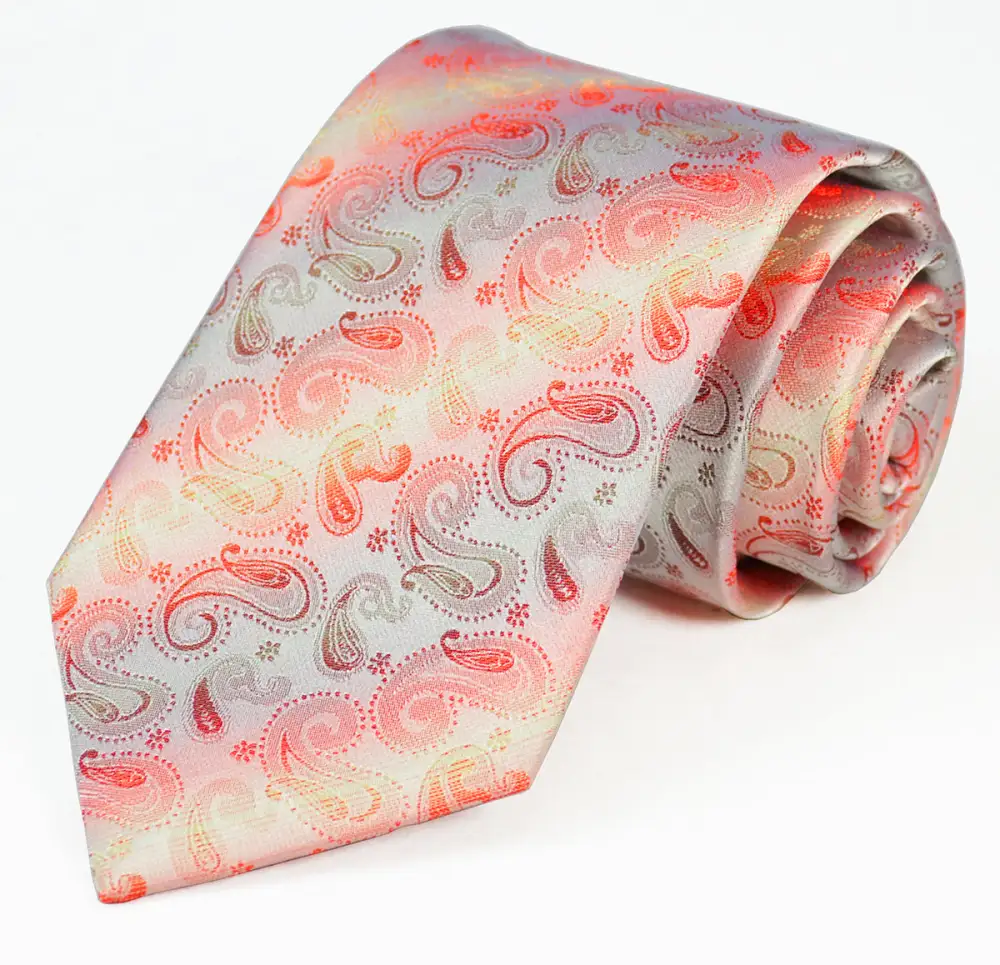 Understated Silk Paisley Men's Necktie With Pocket Square