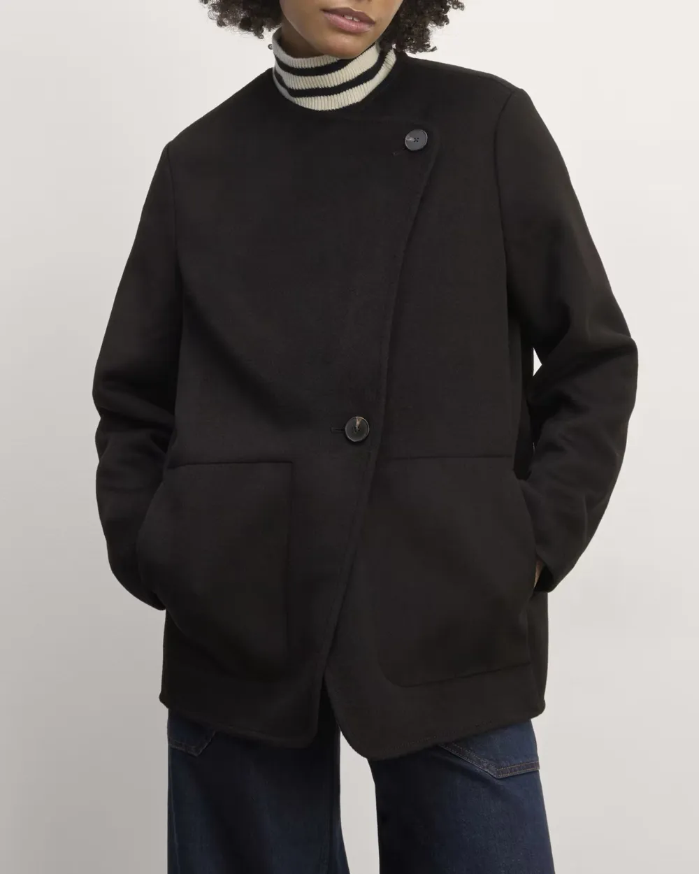Short Wool Coat With Lapel