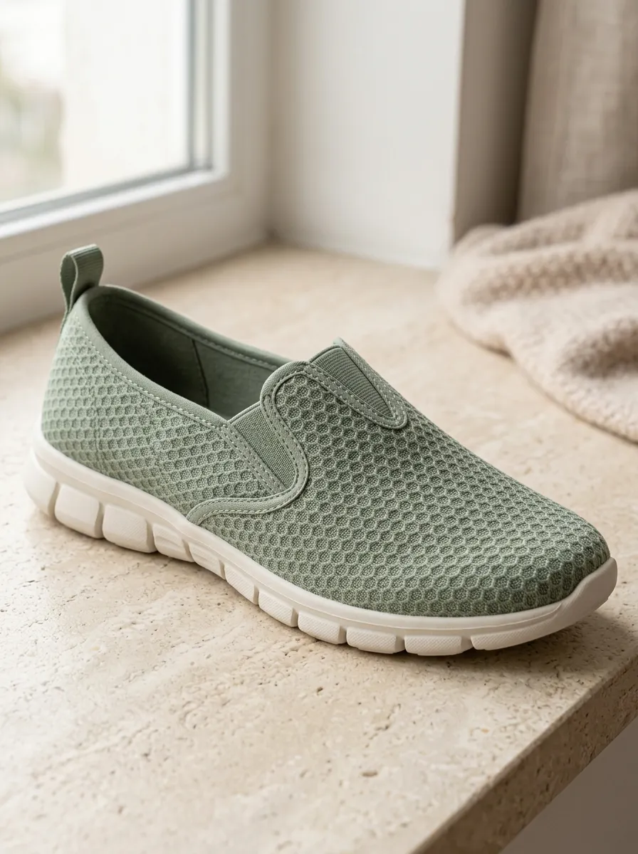 Men's Clean Honeycomb Patterned Slip-on Canvas Shoes