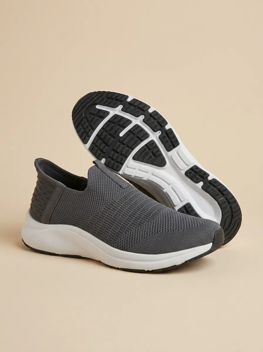 Unisex Casual Daily Wear Knit Slip-On Print Sneakers