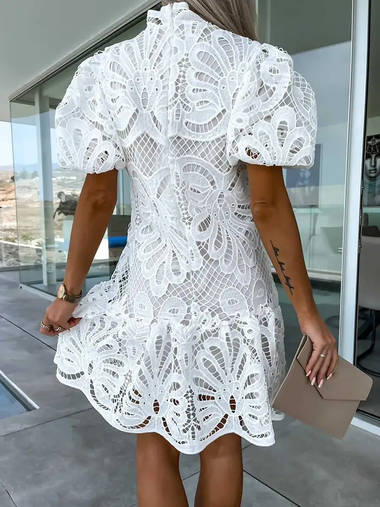 Lace Midi Evening Dress