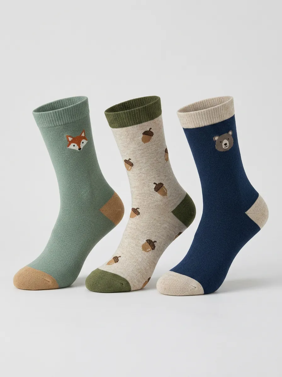 Classic Forest Women's Three-Pair Crew Socks