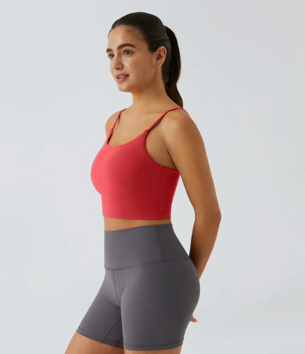 Basic Padded Workout Cropped Tank Top