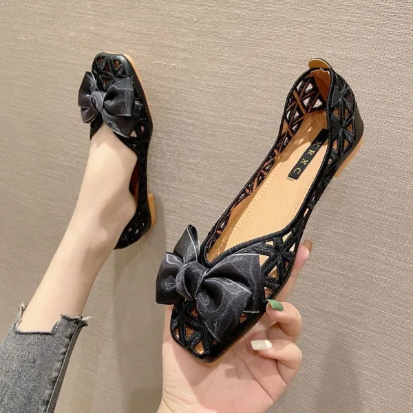 Hollow Detail Flat Sandals