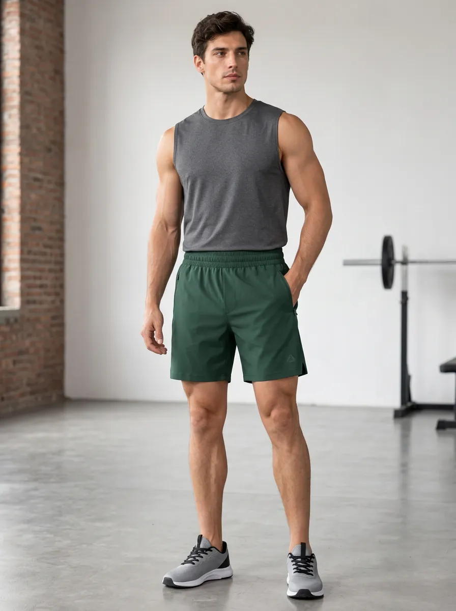 Men's Flexible Fit Printed Workout Shorts