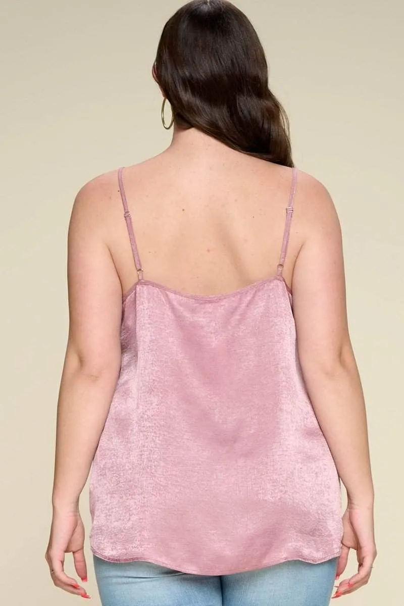 Spaghetti-Strap Satin Lightweight Breathable Sports Cami