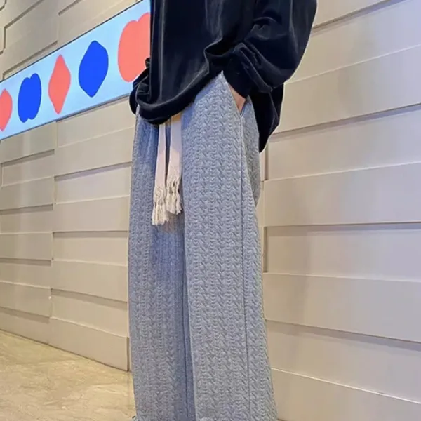 Textured Jacquard Wide-Leg Pants