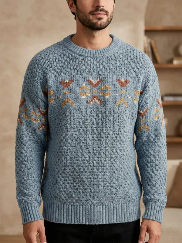 Men's Textured Fair Isle Sweater